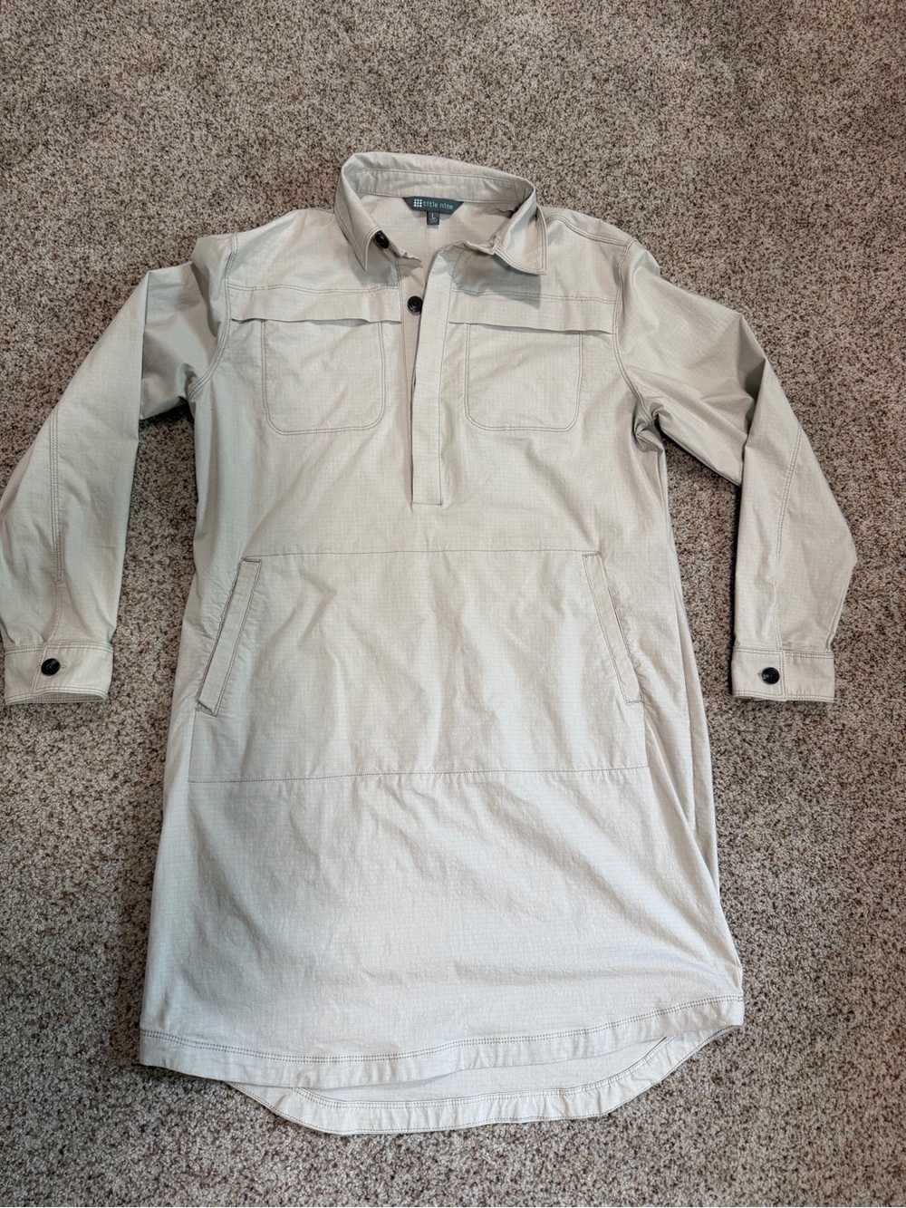 Title Nine Wren Utility Ripstop Shirt Dress Size L